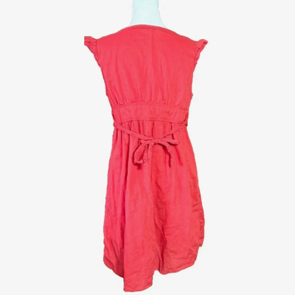 Vintage Y2K Old Navy Orange Gauze Mini Dress Womens S Boho Coastal Festival